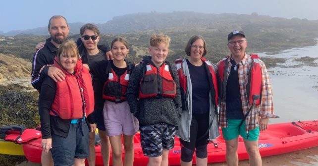 une sortie en kayak avec une belle brume de beau temps autour de l’Île Callot